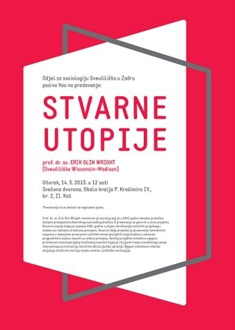 Gostujuće predavanje - Stvarne utopije